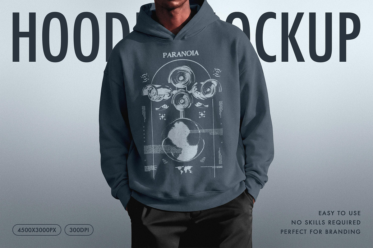 Oversized Men's Hoodie Mockup, a Hoody Mockup by Design Squad (Photo 1 of 4)