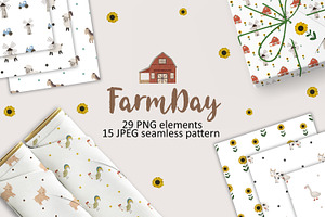 Farm Day clipart and pattern