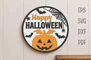 Happy Halloween Sign SVG,Pumpkin, an Object Graphic by Libby Wishes (Thumbnail 1 of 3)
