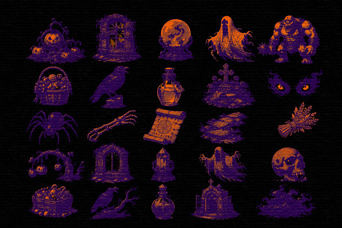 Halloween Vintage Engraving Vol.04, an Object Illustration by Alara Studio (Photo 4 of 6)