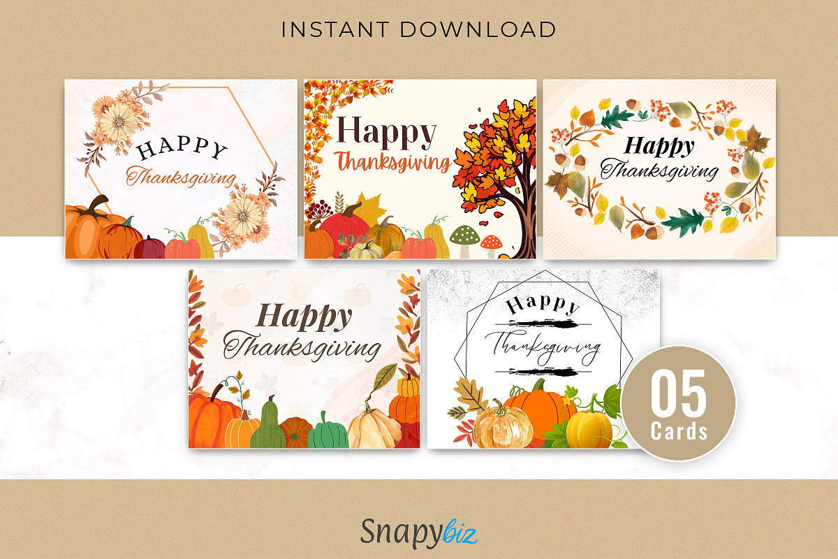 Editable Printable Thanksgiving Card, a Print Template by Snapybiz (Photo 1 of 10)