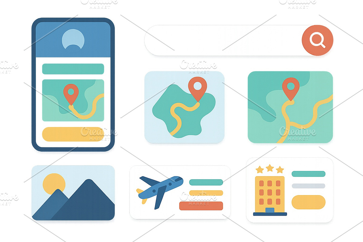 Mobile application interface showing, a Technology Illustration by ZinetroN