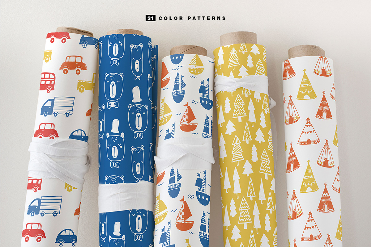 51 kids patterns, for boys & girls!, a Pattern Graphic by Inna Moreva (Photo 6 of 9)