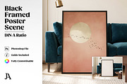 Black Framed Poster DIN A PSD Mockup, a Household Mockup by Julian Adams (Thumbnail 1 of 3)