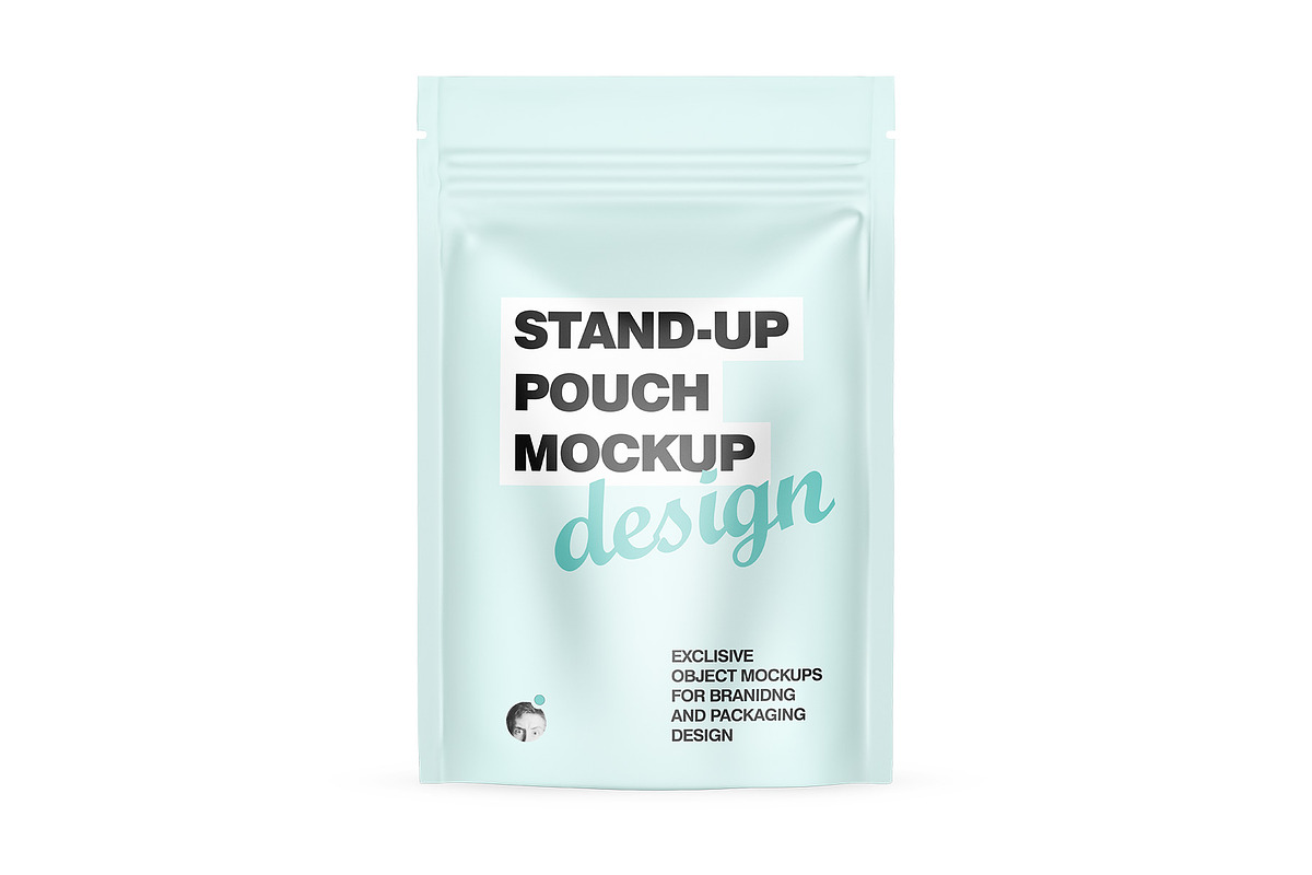 Matte Stand-Up Pouch Mockup, a Packaging Mockup by VadimPetrov (Photo 1 of 5)