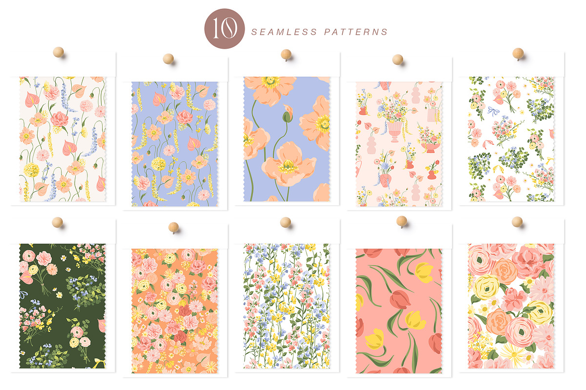 Bloom Vector Illustration & Patterns, a Decorative Illustration by Inna Moreva (Photo 10 of 14)