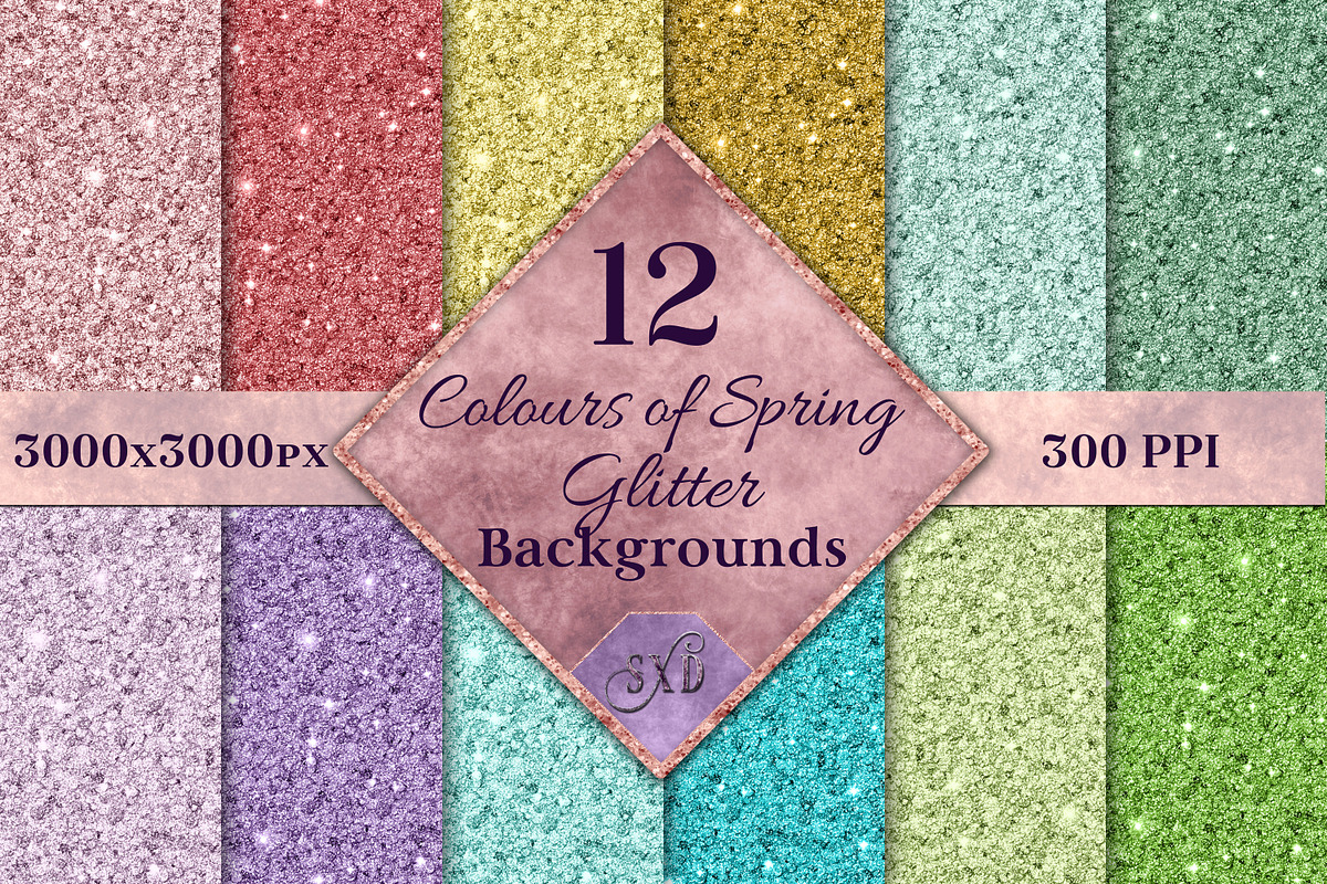 Colour of Spring Glitter Backgrounds, a Texture Graphic by Sapphire X ...