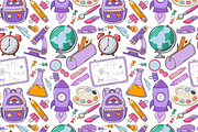 Back to School Seamless Pattern, a Pattern Graphic by Coastal 5 Designs (Thumbnail 2 of 3)