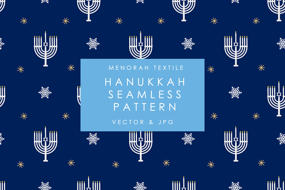 Hanukkah Menorah Gift Wrap Pattern, a Pattern Graphic by Adrienne Morris (Photo 3 of 3)