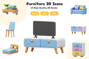 Furniture 3D Icons