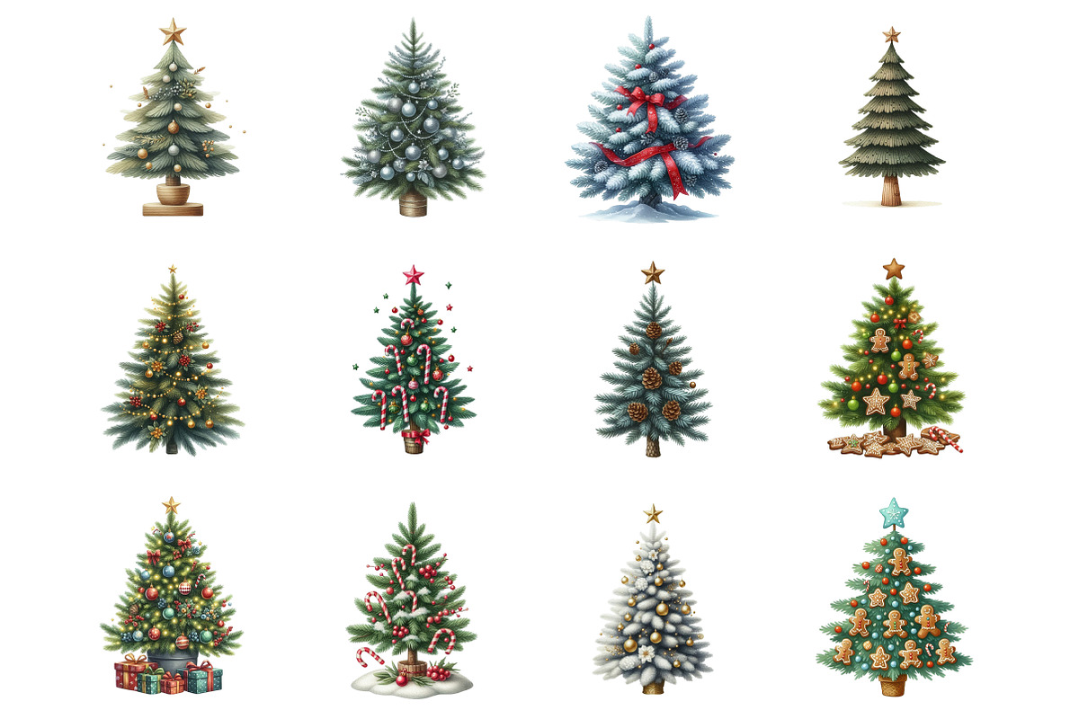 Christmas Tree Clipart, an Illustration by Design Market (Photo 2 of 4)