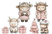 Cute Coquette Christmas Haighland, an Illustration by Designworld (Thumbnail 4 of 4)