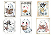 Halloween Ghost Read Book Stamp Clip, an Illustration by Daily.Designs (Thumbnail 4 of 4)