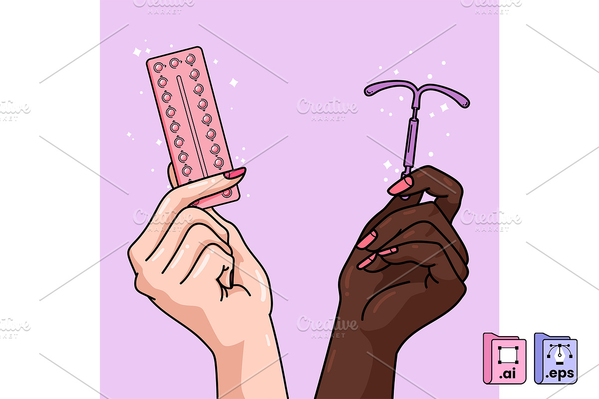 Contraception Methods with Hands, a Person Illustration by MISS CHATZ (Photo 2 of 3)