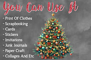 Christmas  Tree Sublimation Clipart, a Work Illustration by Craft Nest (Thumbnail 5 of 5)