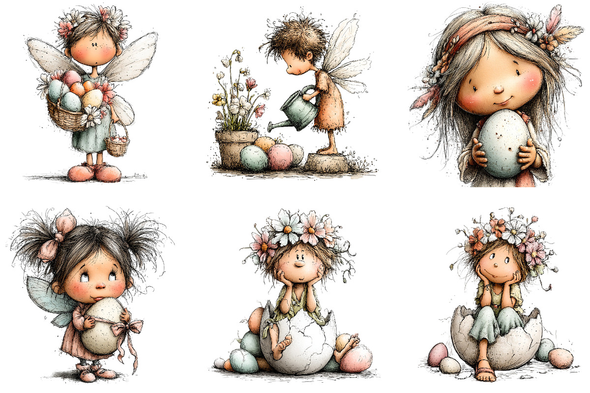 Whimsical Easter Fairy Clipart, an Illustration by Sublimation Artist (Photo 5 of 7)