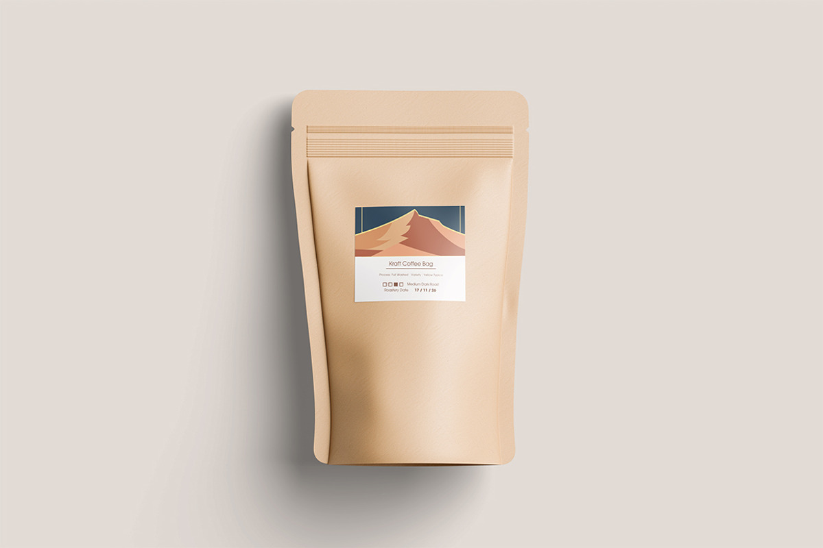 Kraft Coffee Bag Mockup, an Advertising Mockup by swsi-studio (Photo 2 of 5)