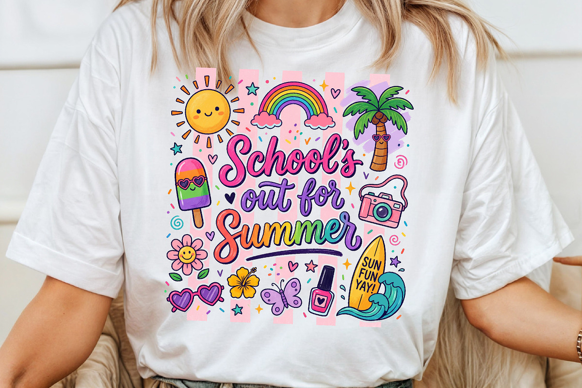 School out Summer Cute Doodle PNG, a Work Illustration by Sublimation Artist (Photo 4 of 9)