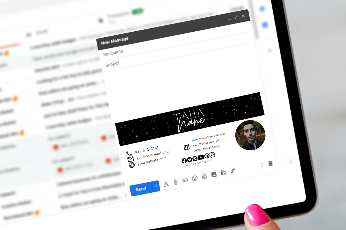 Email Signature Canva Template, an Email Template by tahananeart (Photo 3 of 5)