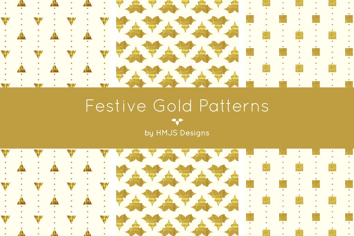 Festive Gold Patterns, a Pattern Graphic by HMJS Designs (Photo 3 of 7)