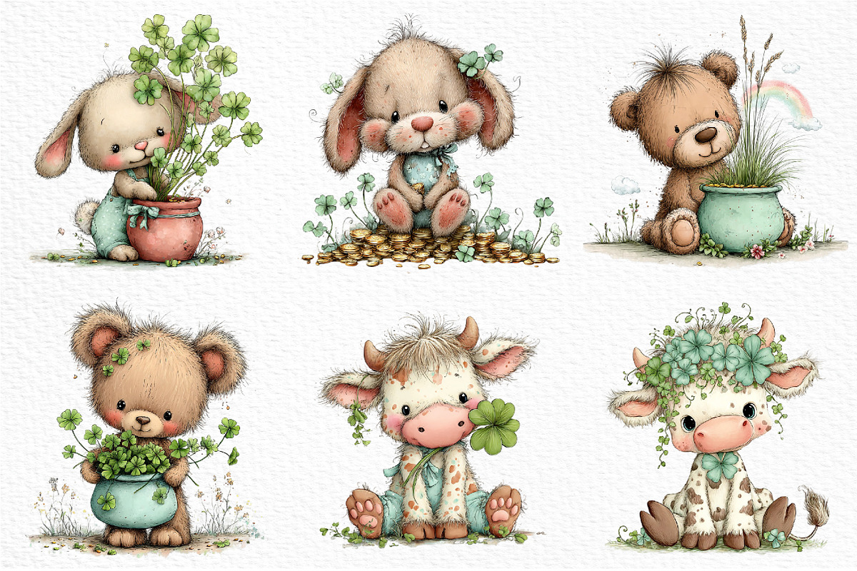St. Patrick’s Day Animal Bundle Clip, an Illustration by Craft Nest (Photo 5 of 11)