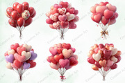 Watercolor Valentine Balloons Bundle, an Illustration by Creative Art (Thumbnail 6 of 10)