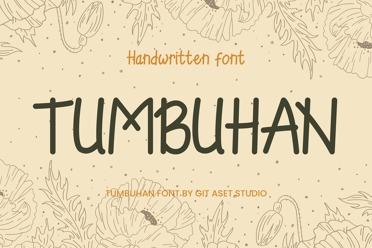 Tumbuhan - Cute Handwritten Font, a Handwritten Font by gitasetstudio (Photo 1 of 6)