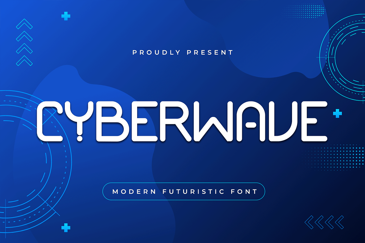 Cyberwave – A Modern Futuristic Font, a Sans Serif Font by overlaytemplates (Photo 1 of 5)