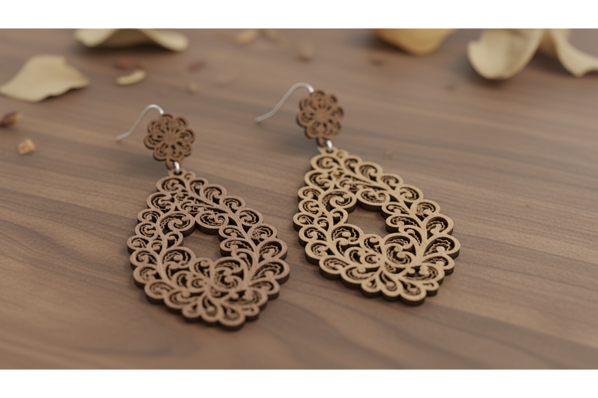 Elegant Ornament Earrings, an Illustration by hafijul (Photo 7 of 11)
