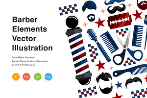 Barber Elements Vector Illustration