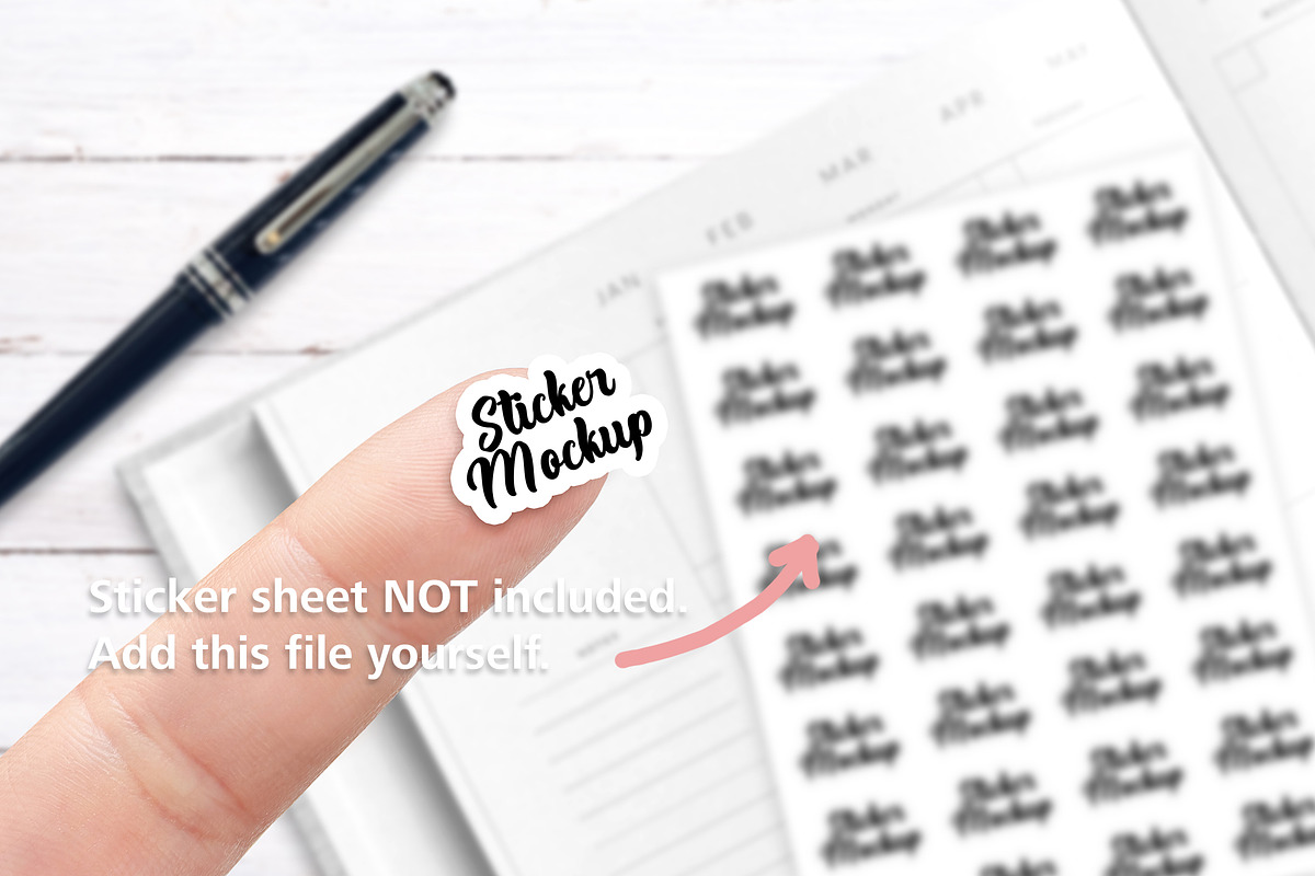 Sticker mockup, a Product Mockup by Dorado Stock (Photo 3 of 8)