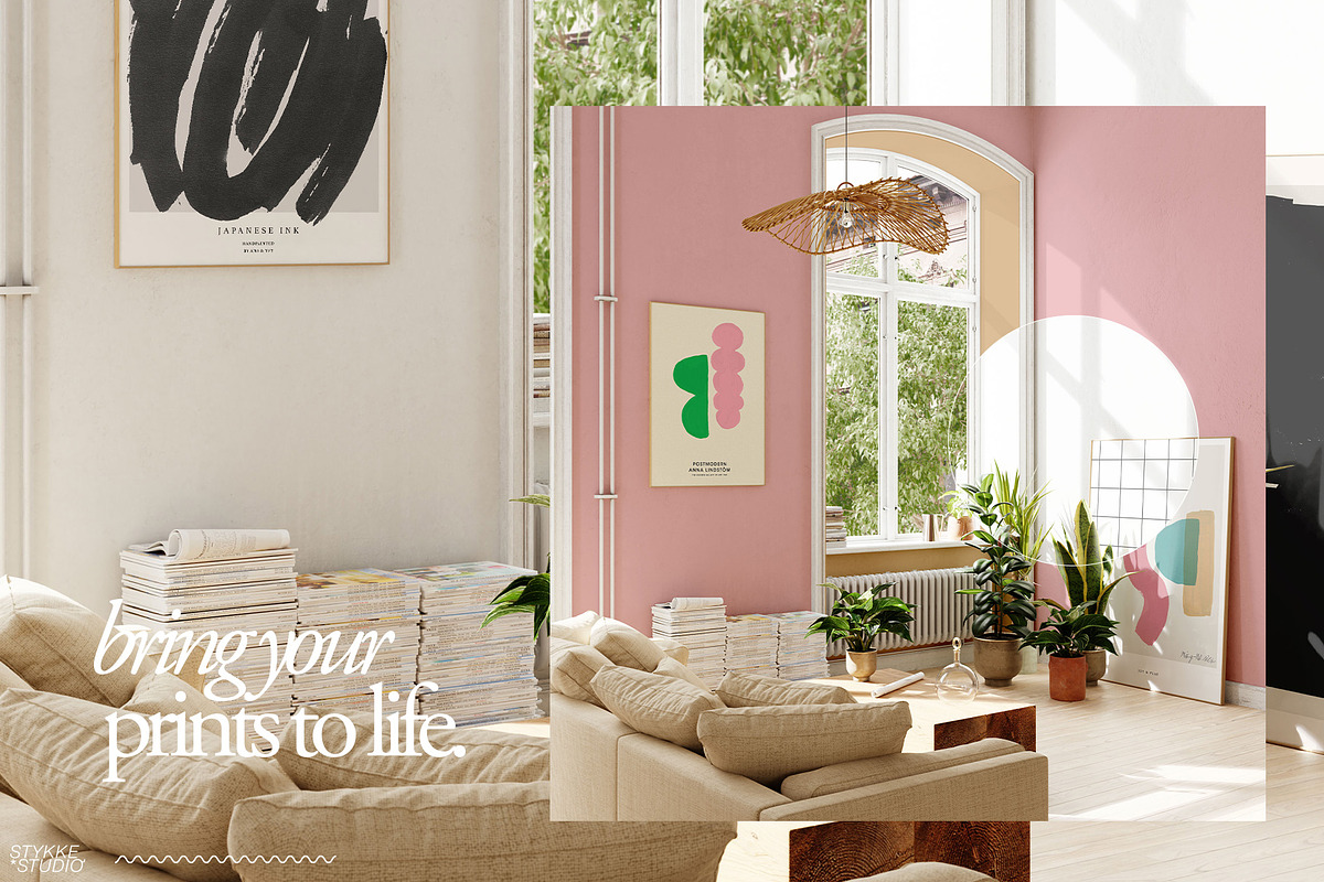 LENIS ROOM Natural Frame Mockup Set, a Household Mockup by Stykke Studio (Photo 21 of 58)