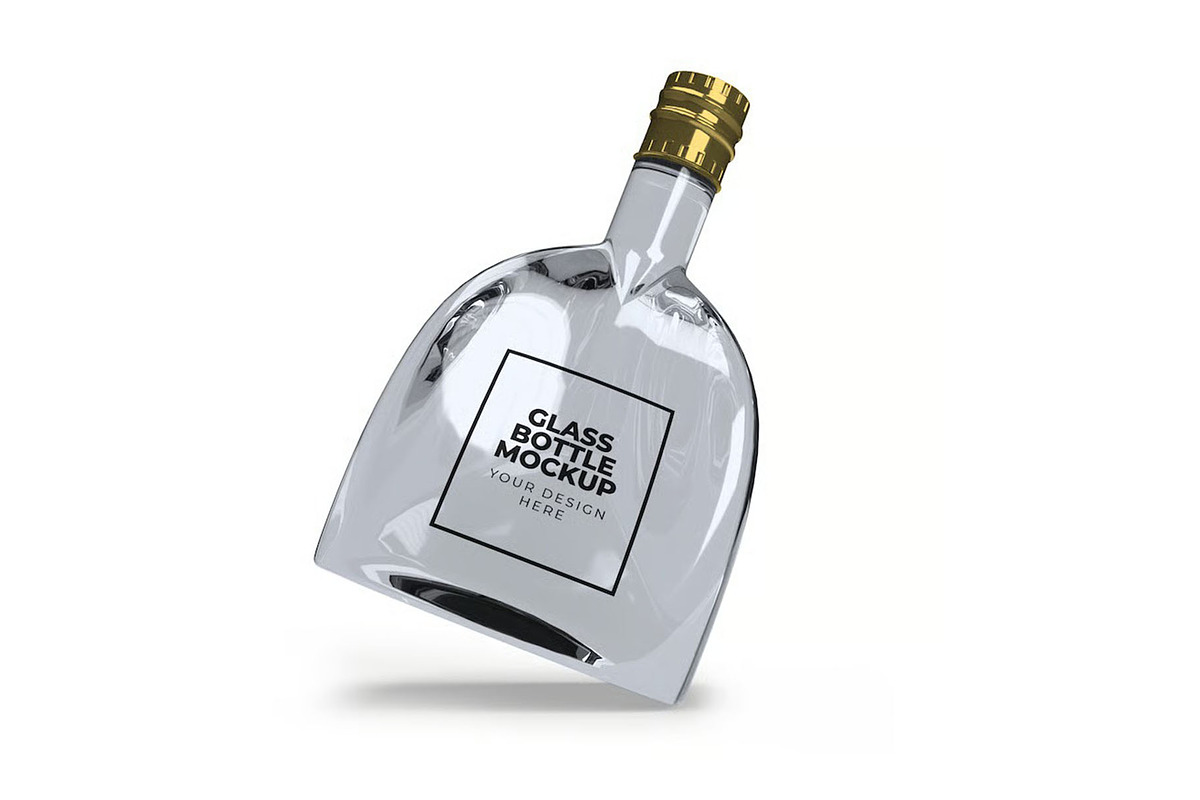 Curved Glass Bottle Mockup Set, a Household Mockup by DesignRushMarket (Photo 7 of 11)
