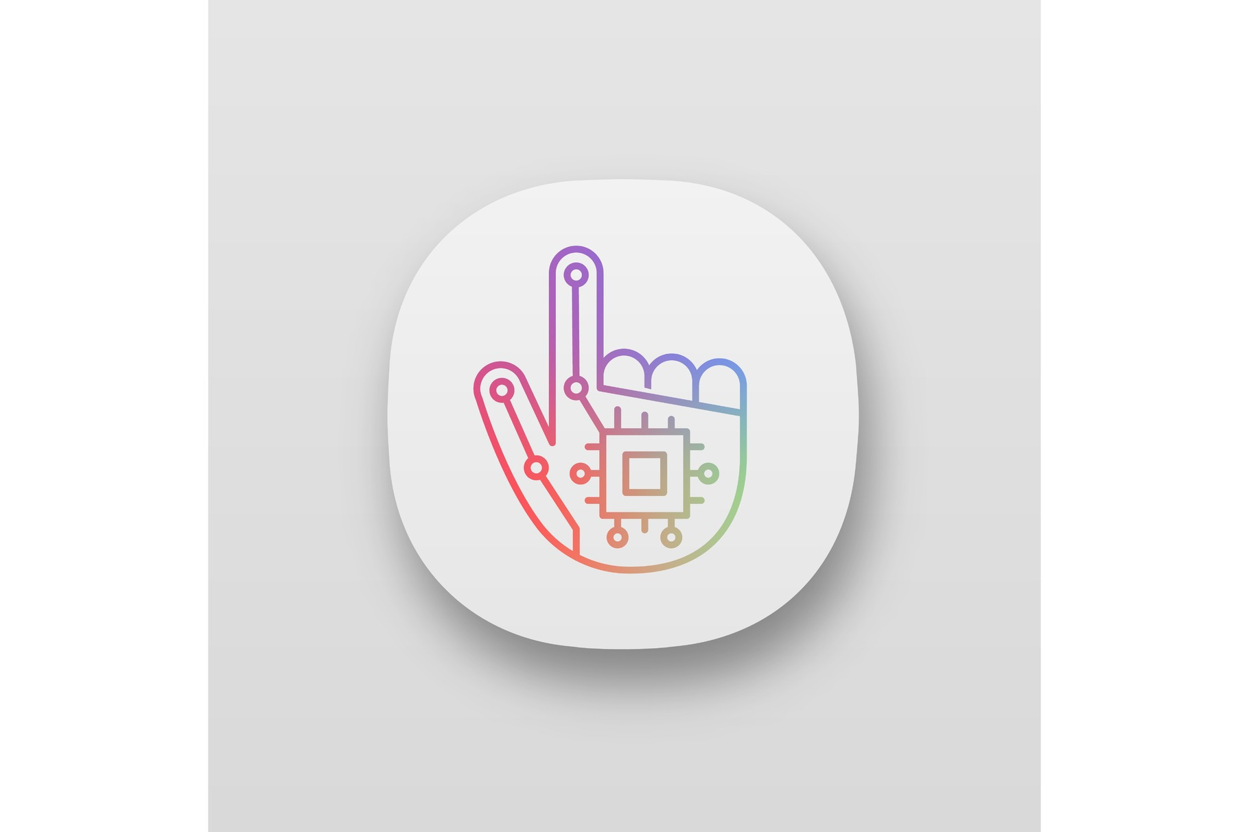 Robotic hand app icon, an Outline Icon by IMG Visuals
