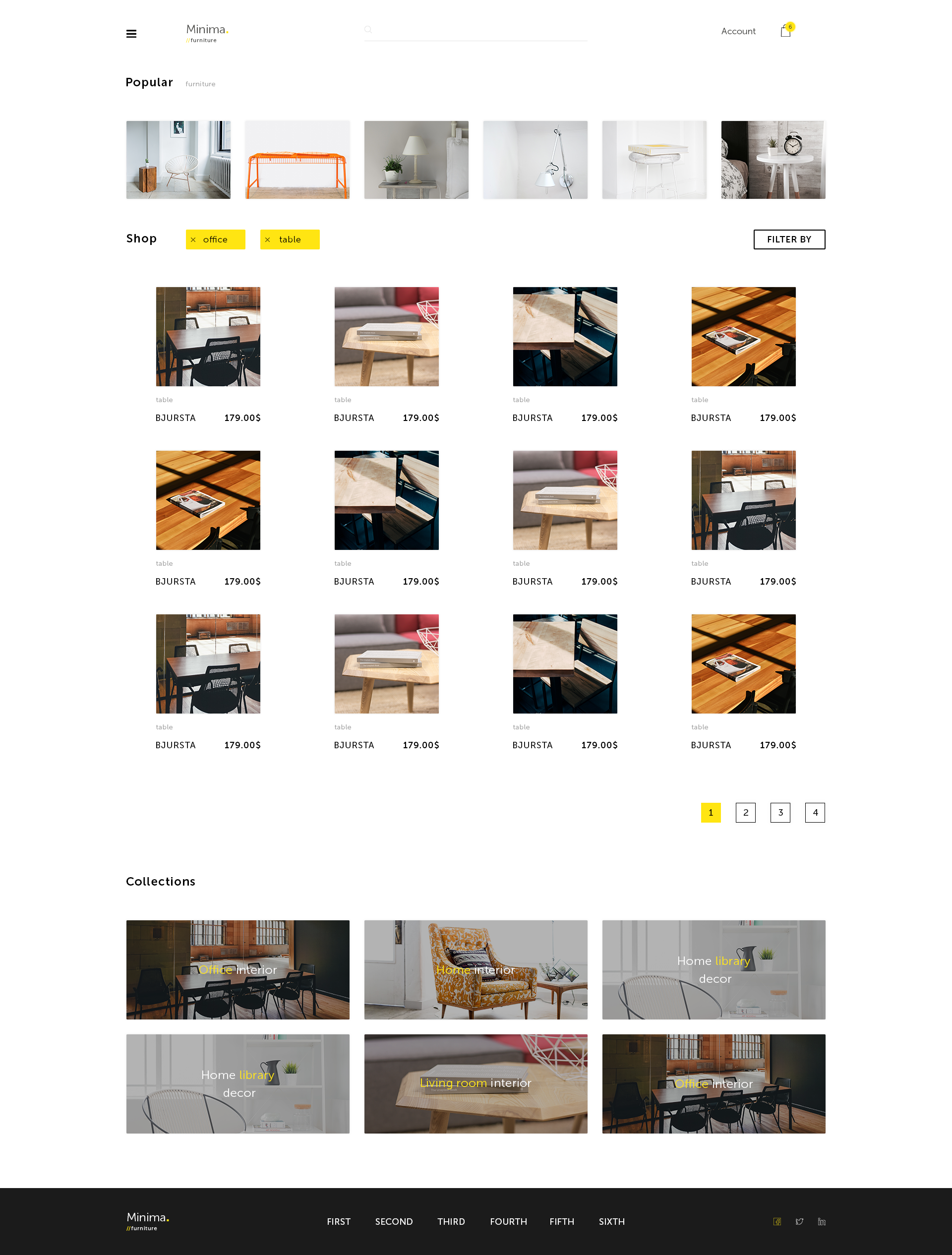 Minima  Online Furniture Store by Trinity Web  Creative Market