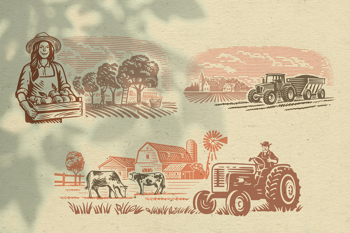 Vintage village vector. Vol2., an Animal Illustration by bioraven (Photo 14 of 18)