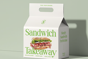 Eco Takeaway Food Box Mockup, a Packaging Mockup by graphicsauce