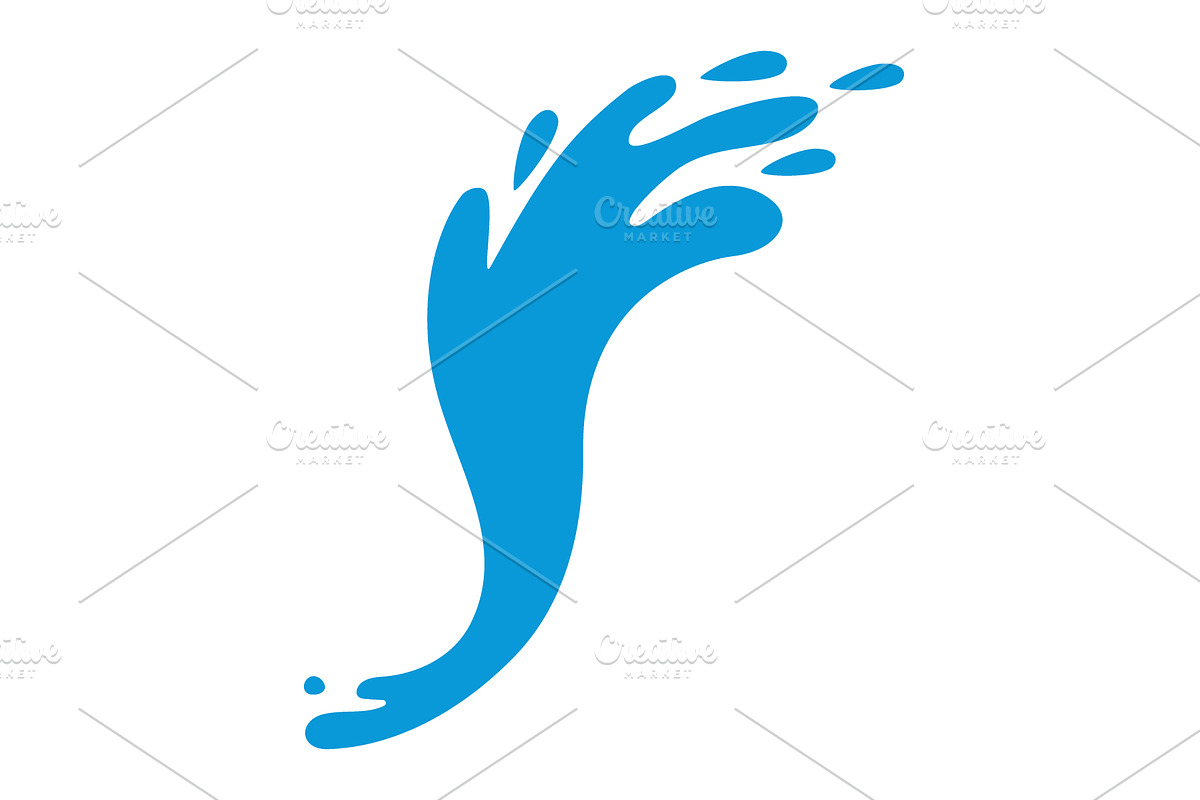 Blue water splash wave. Vector, an Illustration by GraphiShop