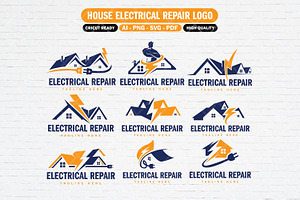 House Electrical Repair Logo Bundle, a Branding & Logo Template by Guavanaboy
