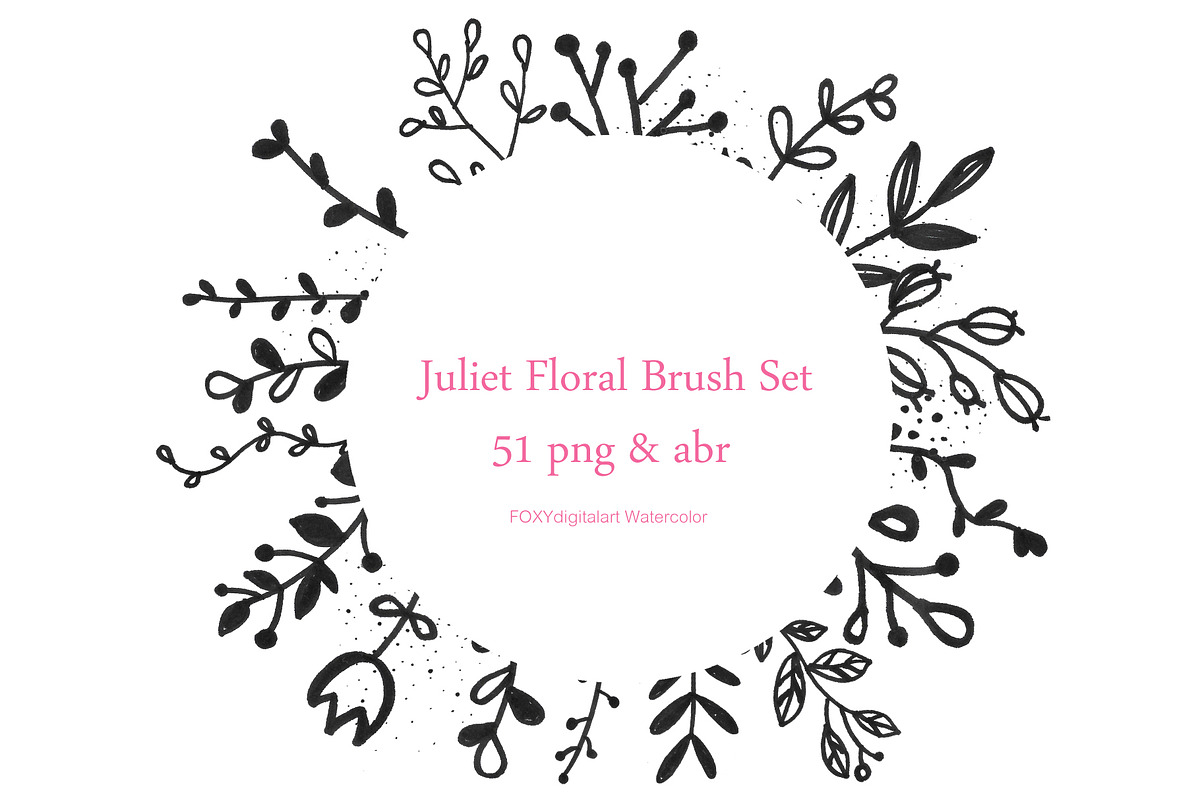 Flower doodles floral digital stamp, an Illustration by FOXYdigitalart (Photo 4 of 4)
