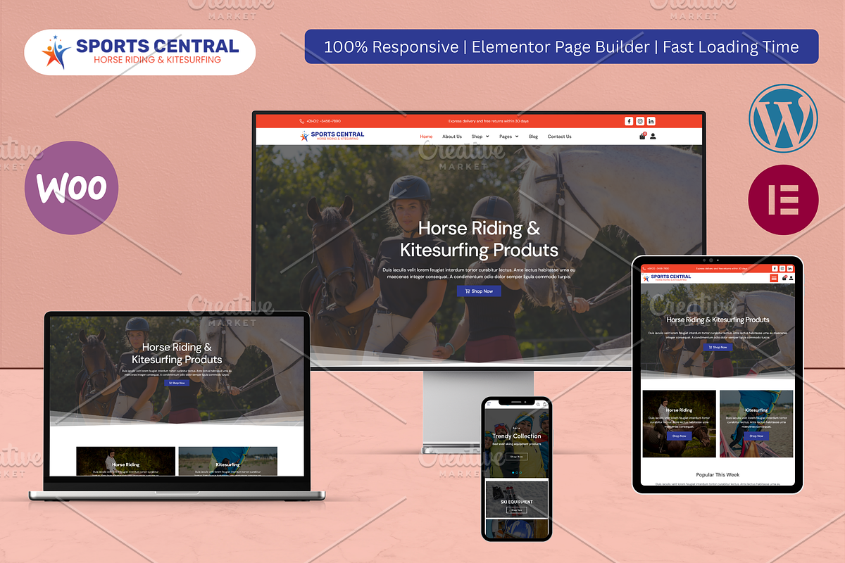 Horse Riding & Kite Surfing Template, a WordPress Template by HasnainDEV (Photo 1 of 3)