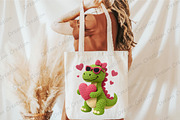 Yarn Crochet T-Rex Valentine's PNG, an Illustration by Dream Creation (Thumbnail 5 of 5)