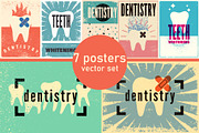 Dentistry grunge vector poster set., a Healthcare Illustration by PoPaShop (Thumbnail 1 of 8)