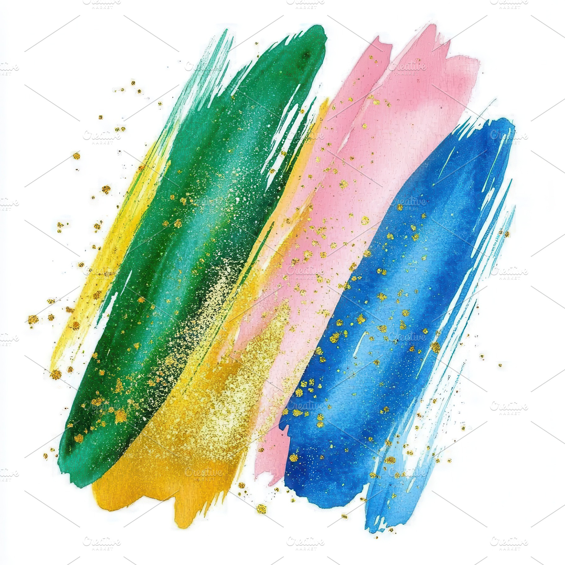 Abstract watercolor paint strokes go, an Abstract Photo by Pixeness Studio