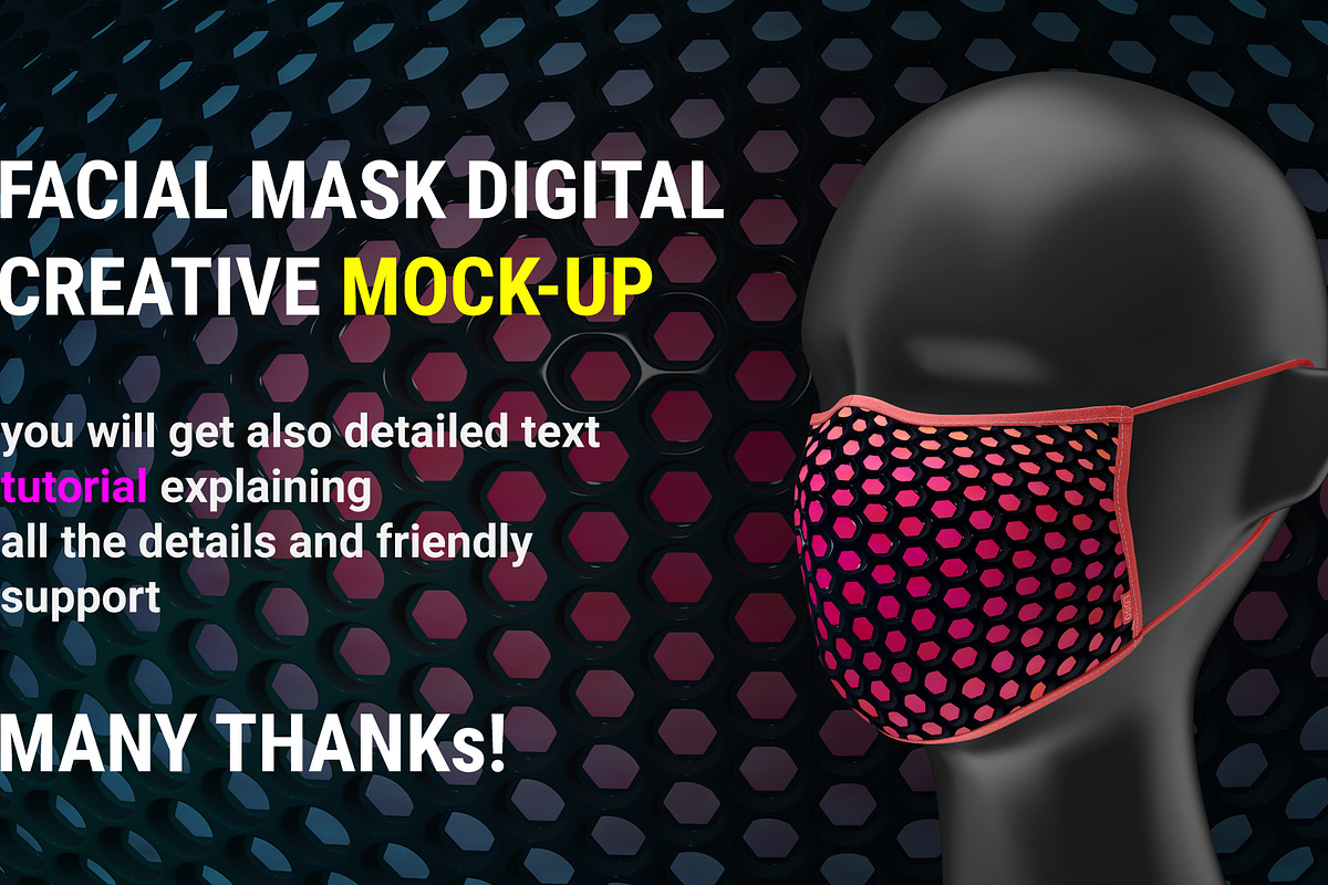 Facial mask MOCK-UP, a Mask Mockup by Digithings (Photo 7 of 7)