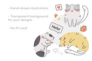 Cats Doodle Clipart, a Pattern Graphic by so.ni.ka-store (Thumbnail 3 of 5)