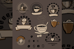 Coffee Doodle Set