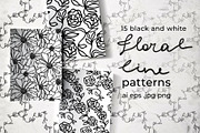 15 floral line patterns, a Pattern Graphic by pineart (Thumbnail 1 of 5)