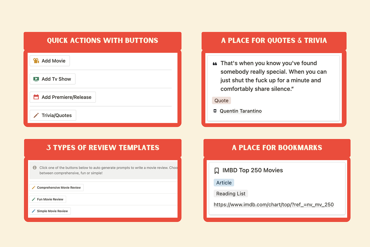Notion Movies and Tv-Shows Template, a Templates & Theme by Woolshark (Photo 6 of 10)