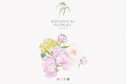 watercolor coquette pink peony set, a Decorative Illustration by Patishop Art (Thumbnail 3 of 10)